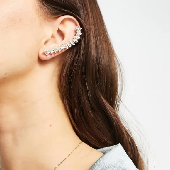 Aldo Silver Crystal Ear Crawler Comes W Accessory Pouch - Picture 4 of 6